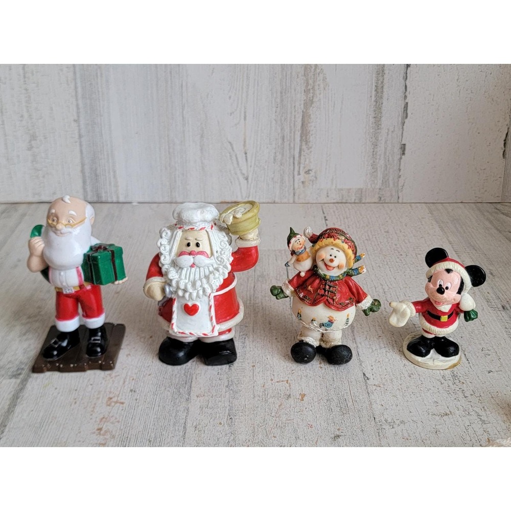 Santa‎ Claus Mickey mouse variety figure set vintage Xmas home decor
